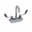 Picture of Encore 4" OC Wall Mount Faucet Ceramic Valves with 3-1/2" Swivel Gooseneck Spout and 4" Wrist Blade Handles