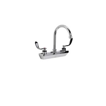 Picture of Encore 8" OC Wall Mount Faucet with 6" Swivel Gooseneck Spout with 4" Wrist Blade Handles