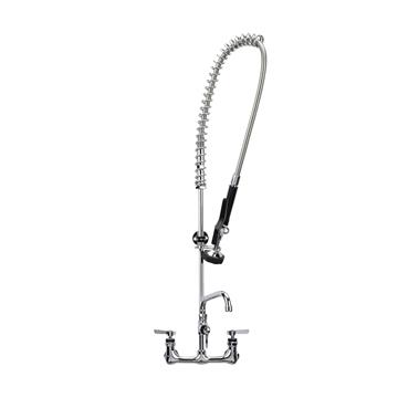 Picture of Encore® 8" OC. Brass Chrome Plated Wall Mount Pre Rinse Assembly with 6" Add On Faucet