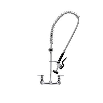 Picture of Encore® 8" OC. Brass Chrome Plated Wall Mount Pre Rinse Assembly with Ceramic Valves and Wall Bracket