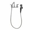 Picture of Encore® 8" OC. Brass Chrome Plated Wall Mount Utility Spray Assembly Angled Spray Head Add on Faucet with 12" Spout and 96" Hose