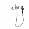 Picture of Encore® 8" OC. Brass Chrome Plated Wall Mount Utility Spray Assembly Angled Spray Head Add on Faucet with 12" Spout and 96" Hose