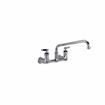Picture of Encore® 8" OC. Brass Chrome Plated Wall Mount Faucet with 12" Swivel Spout with Faucet Mounting Kit