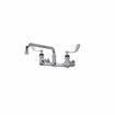 Picture of Encore® 8" OC. Brass Chrome Plated Wall Mount Faucet with 12" Swivel Spout 4" Blade Handles