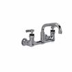 Picture of Encore® 8" OC. Brass Chrome Plated Wall Mount Faucet Ceramic Valves with 6" Swivel Spout