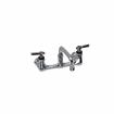 Picture of Encore® 8" OC. Brass Chrome Plated Wall Mount Faucet Ceramic Valves with 8" Swivel Spout 4" Wrist Blade Handles