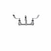 Picture of Encore® 8" OC. Brass Chrome Plated Wall Mount Faucet Ceramic Valves with 14" Swivel Spout 4" Wrist Blade Handles