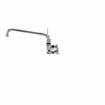 Picture of Encore® 8" OC. Brass Chrome Plated Wall Mount Faucet Ceramic Valves with 14" Swivel Spout 4" Wrist Blade Handles