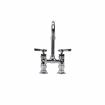 Picture of Encore® 4" OC Brass Chrome Plated Elevated Deck Mount Faucet with 6-1/2" Rigid Gooseneck Spout