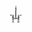 Picture of Encore® 4" OC Brass Chrome Plated Elevated Deck Mount Faucet with 6-1/2" Rigid Gooseneck Spout