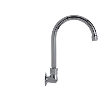 Picture of Encore® Brass Chrome Plated Wall Mount Spout Base with 6" Rigid Gooseneck Spout