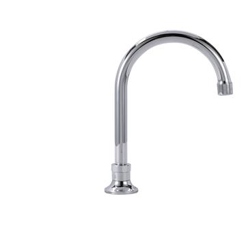 Picture of Encore® Brass Chrome Plated Deck Mount Spout Base with 6" Rigid Gooseneck Spout