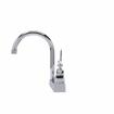 Picture of Encore® Brass Chrome Plated 4" OC Centerset Deck Mount Faucet with 6" Rigid Gooseneck Spout and 4" Wrist Blade Handles