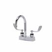 Picture of Encore® Brass Chrome Plated 4" OC Centerset Deck Mount Faucet with 6" Rigid Gooseneck Spout and 4" Wrist Blade Handles