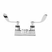 Picture of Encore® Brass Chrome Plated 4" OC Centerset Deck Mount Faucet with 4" Cast Spout Spout and 4" Wrist Blade Handles