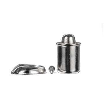 Picture of 3/8" OD x 7/16" L Nickel Plated Steel Fixed Tension Bullet Catch with Strike