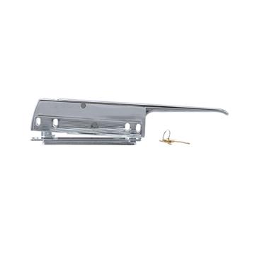 Picture of 11-1/2" L Chrome Plated Die Cast Heavy Duty Magnetic Edgemount Latch With Straight Handle And Cylinder Lock