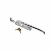 Picture of 10-1/4" L Chrome Plated Die Cast Mechanical Edgemount Latch With Straight Handle And Cylinder Lock