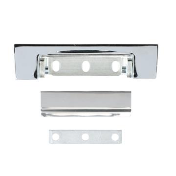 Picture of 1-1/8" Offset 5" L Chrome Plated Die Cast High Temperature Non-Rise Adjustable Edgemount Oven Hinge With Aluminum Adjusting Plate