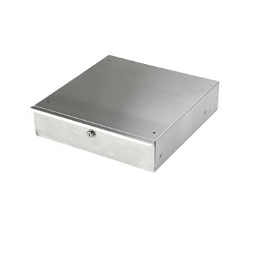 Picture of 16-1/4" W x 16-5/8" L x 4" H Stainless Steel Lockable Cash Drawer with Removable Currency Tray and Cover