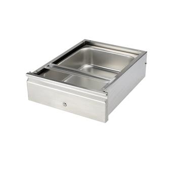 Picture of 15" W x 20" L x 5" D Stainless Steel Economy Drawer Assembly with Cylinder Lock and Stainless Steel Pan