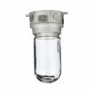 Picture of 100W 120VAC Brushed Aluminum Surface Mount Incandescent Refrigeration Light With Clear Glass Globe
