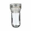 Picture of 100W 120VAC Brushed Aluminum Surface Mount Incandescent Refrigeration Light With Clear Glass Globe