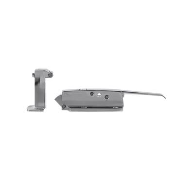 Picture of 1-5/8" to 2-1/2" Offset Polished Chrome Walk-In Cooler Door Safety Latch with Cylinder Lock and Strike