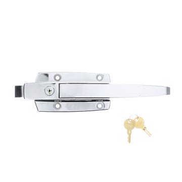 Picture of Polished Chrome Walk-In Cooler Door Safety Latch Body With Cylinder Lock Only - Less Strike