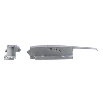 Picture of -1/8" to 3/8" Offset Satin Chrome Heavy Duty Walk-In Cooler Door Safety Latch with Strike