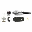 Picture of 3/4" to 1-5/8" Offset Polished Chrome Heavy Duty Walk-In Cooler Door Safety Latch with Cylinder Lock, Strike and Gaskets
