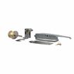 Picture of 3/4" to 1-5/8" Offset Polished Chrome Heavy Duty Walk-In Cooler Door Safety Latch with Cylinder Lock, Strike and Gaskets