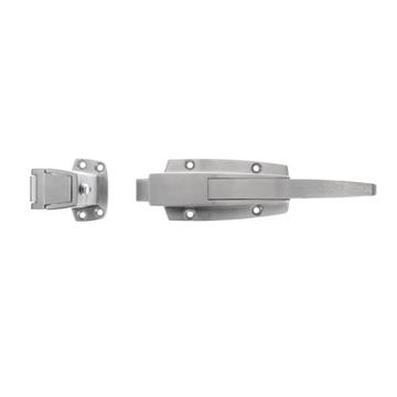 Picture of 1-5/8" To 2-1/2" Offset Satin Stainless Steel Heavy Duty Walk-In Cooler Door Safety Latch
