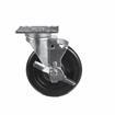 Picture of Medium Duty 3-1/2" x 3-1/2" Universal Plate Caster With 5" Black Polyolefin Wheel With Brake