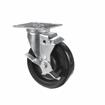 Picture of Medium Duty 3-1/2" x 3-1/2" Universal Plate Caster With 5" Black Polyolefin Wheel With Brake