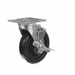 Picture of Medium Duty 3-1/2" x 3-1/2" Universal Plate Caster With 5" Black Polyolefin Wheel With Brake