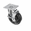 Picture of Medium Duty 3-1/2" x 3-1/2" Universal Plate Caster With 5" Black Polyolefin Wheel With Brake