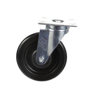 Picture of Medium Duty 3-1/2" x 3-1/2" Universal Plate Caster With 5" Black Polyolefin Wheel