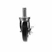 Picture of Medium Duty .846" OD x 2-3/4" L Spring Ring Stem Caster With 5" Black Polyolefin Wheel With Brake