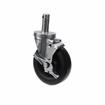 Picture of Medium Duty .846" OD x 2-3/4" L Spring Ring Stem Caster With 5" Black Polyolefin Wheel With Brake