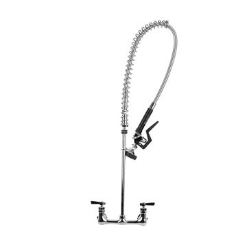 Picture of Encore® 8" OC. Brass Chrome Plated Wall Mount Pre Rinse Assembly with Wall Bracket Retail Package