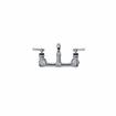 Picture of Encore® 8" OC. Brass Chrome Plated Wall Mount Faucet Ceramic Valves with 8" Swivel Spout, Lever Handles and Retail Packaging