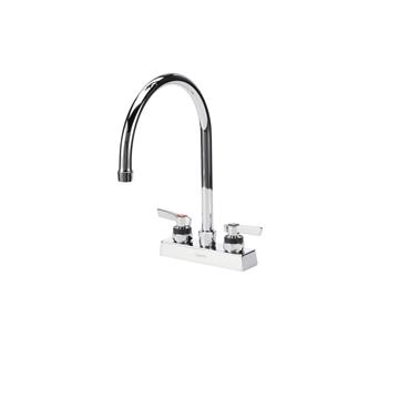 Picture of Encore 4" OC Deck Mount Faucet with 8-1/2" Swivel Gooseneck Spout, Lever Handles, Retail Packaging