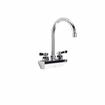 Picture of Encore® 4" OC Wall Mount Faucet with 6" Swivel Gooseneck Spout and Lever Handles, Retail Packaging