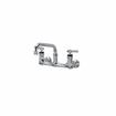 Picture of Encore® 8" OC. Brass Chrome Plated Wall Mount Faucet with 8" Swivel Spout Lever Handles and Retail Packaging