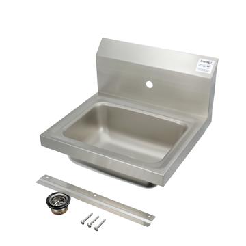 Picture of Encore® Wall Mount Type 304 Series Stainless Steel Hand Sink Single Mounting Hole 14" x 10" x 5" Deep Less Side Splash