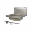 Picture of Encore® Wall Mount Type 304 Series Stainless Steel Hand Sink 4" OC Deck Mount Holes 14" x 10" x 5" Deep Less Side Splash