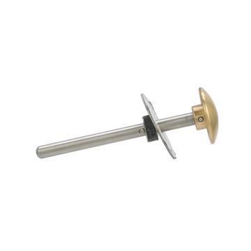 Picture of Stainless Steel Surface Mount Inside Safety Release With Brass Knob For 4" Door Thickness