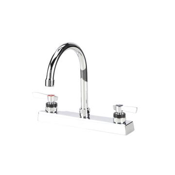 Picture of Encore 8" OC Deck Mount Faucet Ceramic Valves with 6" Swivel Gooseneck Spout, Retail Packaging