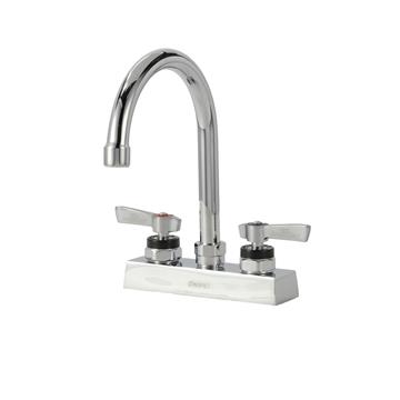 Picture of Encore 4" OC Deck Mount Faucet Ceramic Valves with 6" Swivel Gooseneck Spout, Retail Packaging